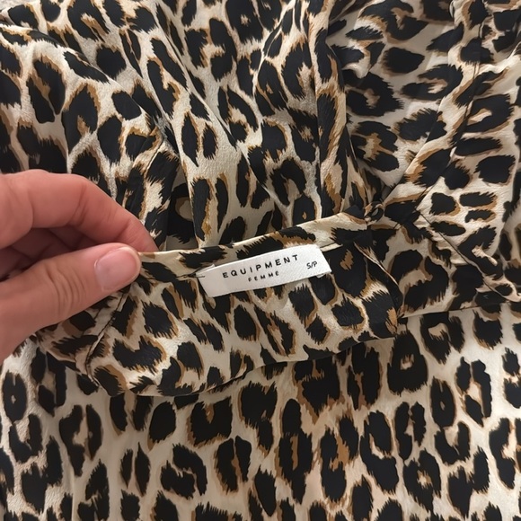 Equipment Audrey100% silk cheeta/ animal print dress with pockets - Picture 5 of 6